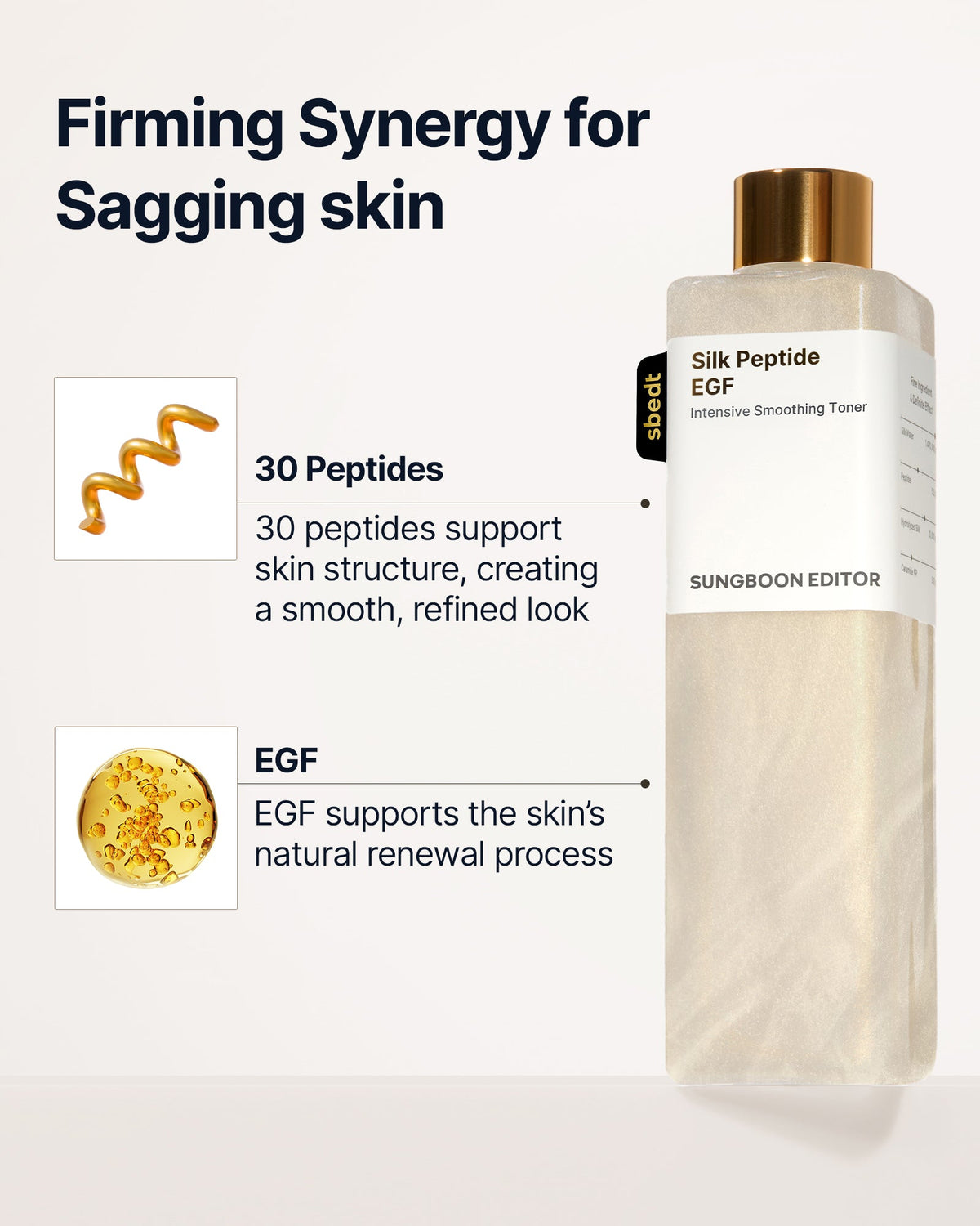 Peptides and EGF for firmer-looking skin